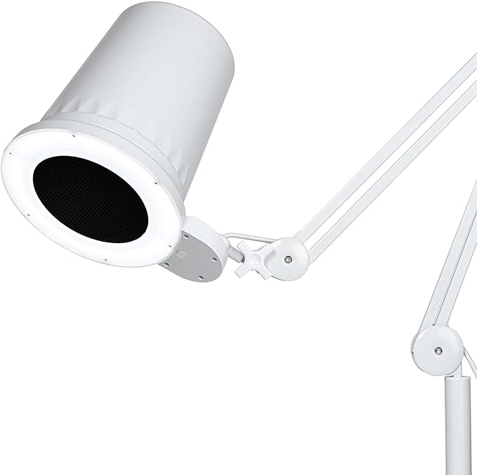 4BLANC® Alize Original Vacuum Nail Dust Collector for Pedicure with Built-in Dimmable LED Lamp, Certified HEPA 11 Medical Grade Replaceable Filter, and Universal Table Mount