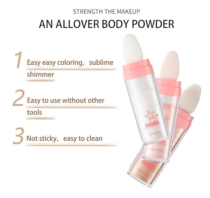 Glitter Powder Highlighter Makeup,Body Brightens the Natural Three-dimensional Face Powder Blusher .(03# Golden browm)