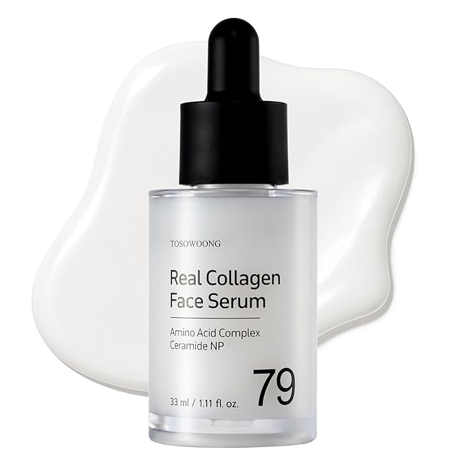 Real Collagen Face Serum, Hydrating & Firming Serum with hydrolyzed collagen, Hyaluronic Acid, Plumps, Sagging Skin, Reduces Fine Lines and Wrinkles, Korean Skincare, 33ml / 1.11 fl. oz.