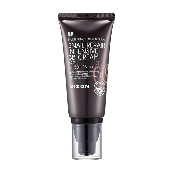 MIZON Snail Repair Blemish Balm, Multifunctional BB Cream with Snail Mucus Filtrate, Skin Care and Makeup Coverage, Strenghtens Skin Elasticity, Improves Fine Wrinkles (#27)