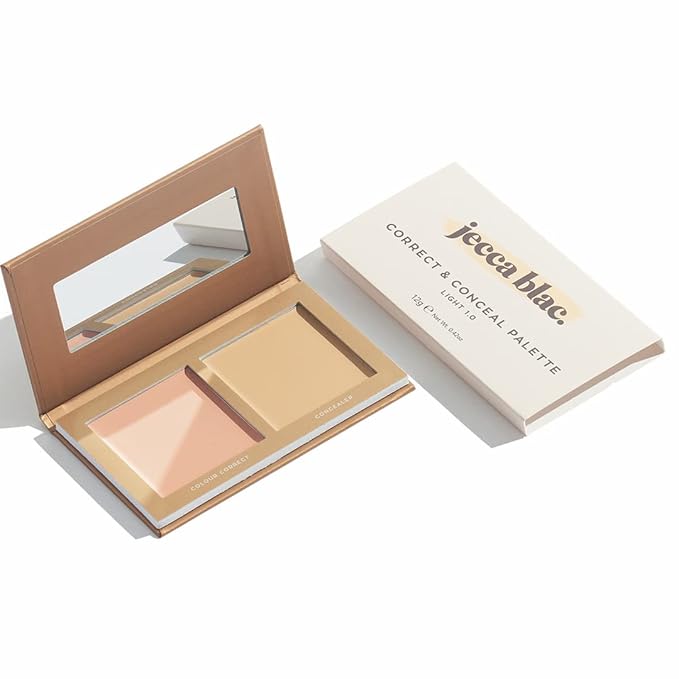 Jecca Blac Correct and Conceal Medium Coverage Palette, Lightweight Long Lasting Formula, Medium To Full Coverage, Gender Neutral and LGBTIQA+ Inclusive Make Up, Light 1.0, 12g