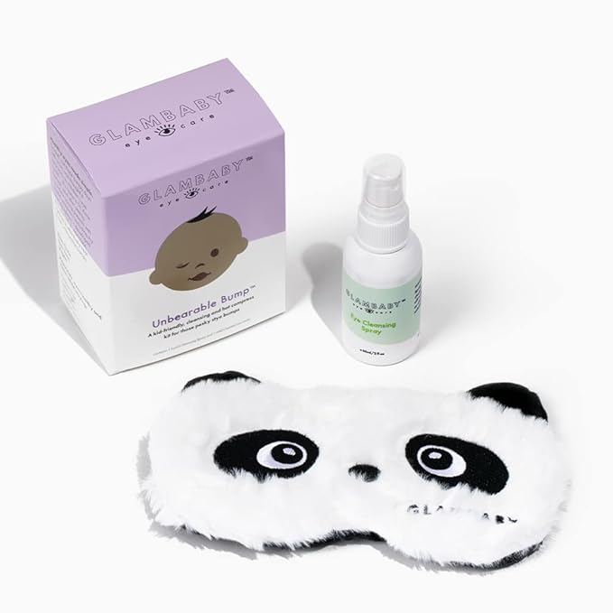 GlamBaby Eye Care - Unbearable Bump™ Kit - stye kit for kids - heat and cooling mask - cleansing spray for eyelid debris