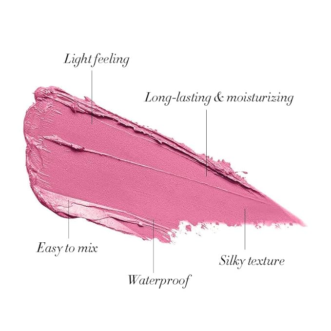 3-in-1 Cream Blush Stick for Cheeks Lips Eyes, Waterproof Natural Finish Tinted Makeup Stick, Hydrating Multi-Use Blush Balm