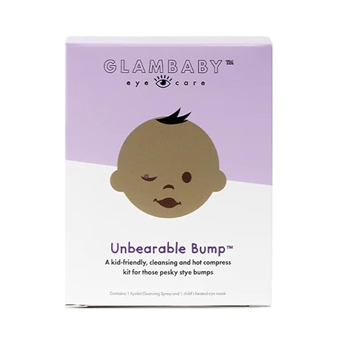 GlamBaby Eye Care - Unbearable Bump™ Kit - stye kit for kids - heat and cooling mask - cleansing spray for eyelid debris