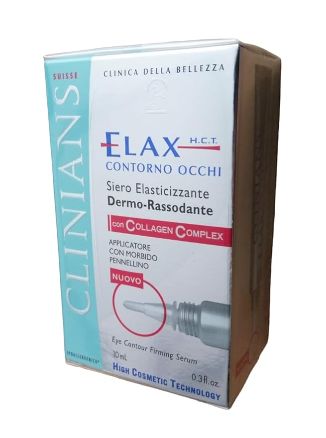 Suisse Clinica Della Bellezza Elax HCT Collagen Complex Eye Contour Firming Serum From Italy, 0.3 Oz.