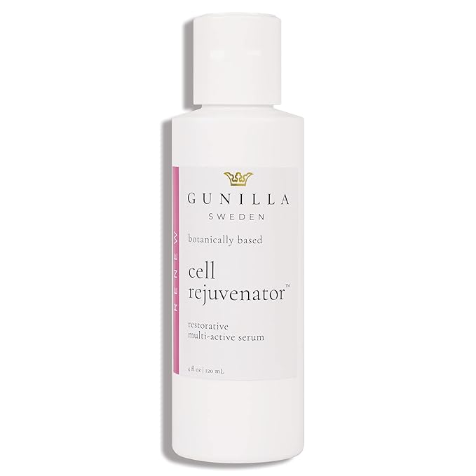 GUNILLA Cell Rejuvenator | Plant-Based Anti-Aging Facial Serum | Hydrates, Firms & Smooths for Radiant Skin | With Collagen, Elastin, Ginseng & Vitamins A, B, C & D | Vegan, Spa-Grade Skincare 4oz