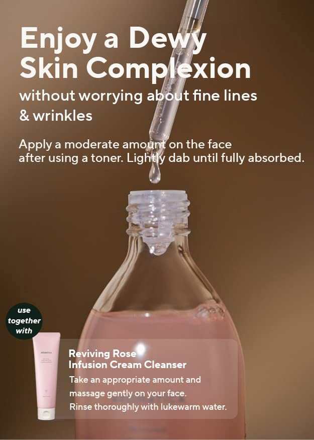 AROMATICA Reviving Rose Infusion Serum 3.38oz / 100ml, Vegan, Rejuvenating Hydration Serum, Vitality Serum for dry skin | with Damask Rose Water and Rose Oil