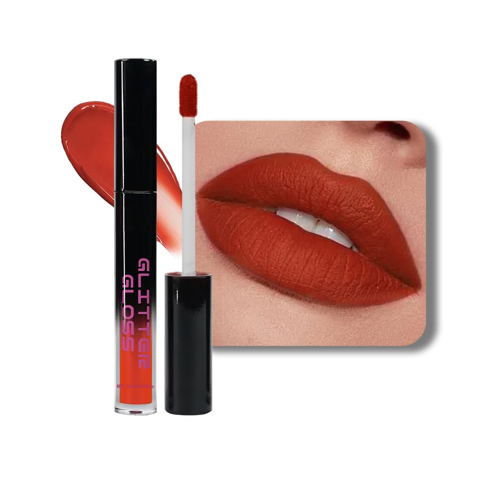 Red Matte Lipstick for Women,Liquid Lipstick,Long Lasting Waterproof Lightweight Comfortable Non-Drying Bold Dark Lip Gloss for Gothic Stage Makeup,Cruelty Free