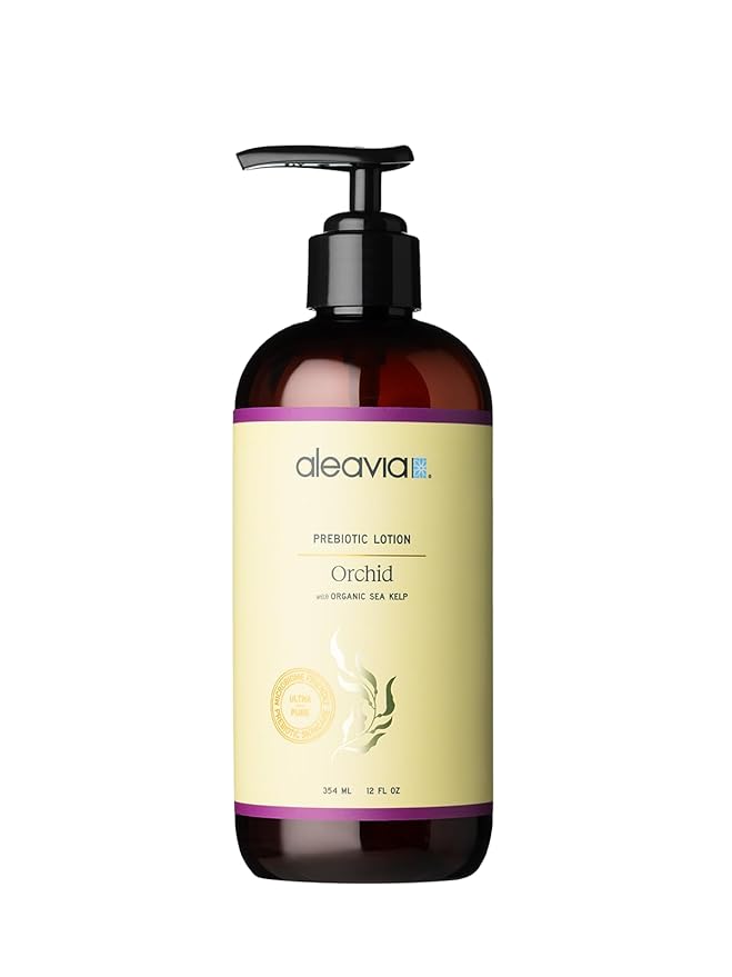 Aleavia Orchid Prebiotic Body Lotion – Lightly Scented, All-Natural Moisturizing Body Lotion with Organic Essential Oils for Soft, Smooth Skin – 12 Oz