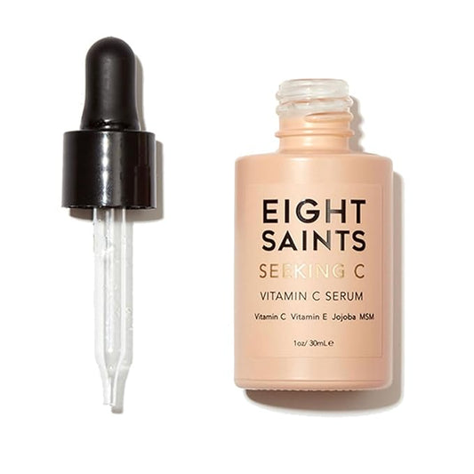 Eight Saints Vitamin C Serum For Face, Anti Aging Facial Serum, Hyaluronic Acid, Vitamin E, Organic Aloe Vera and Jojoba Oil, Hydrating & Brightening Serum for Dark Spots, Fine Lines and Wrinkles, 1oz