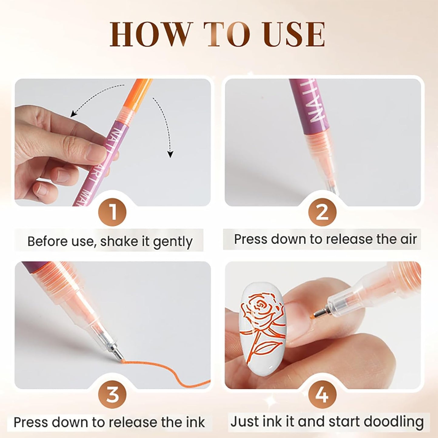 Nail Markers, 12 Colors Nail Art Pens Set Nails Art Markers Polish Pen for 3D Nail Art, Nails Arts Tools for Graffiti Dotting Drawing Painting Point Liner DIY Kit Home Nail Salon DIY (2 Set 12Color)