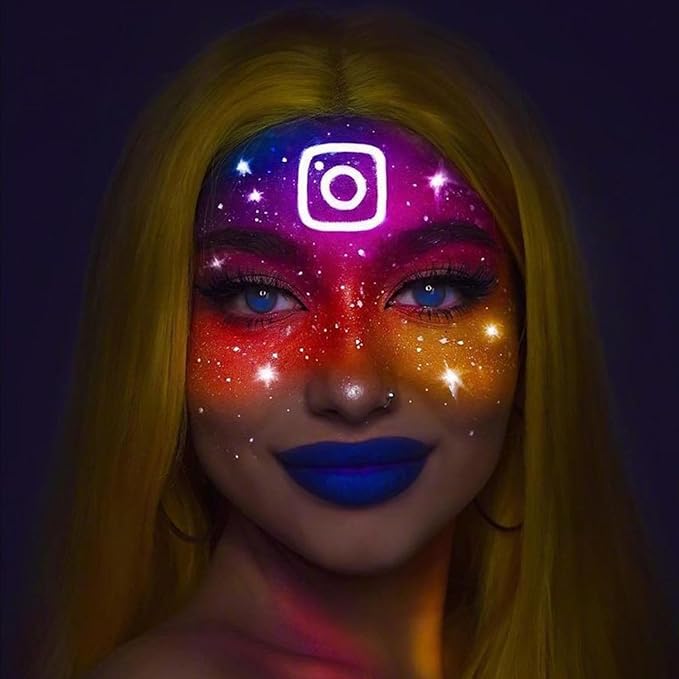 Go Ho Neon Orange Body Paint Washable(2.37oz,70ml),under UV Blacklight Neon Face Paint,Water Based Neon Fluorescent Orange Face Paint for Adults Children SFX Cosplay Costumes Halloween Makeup