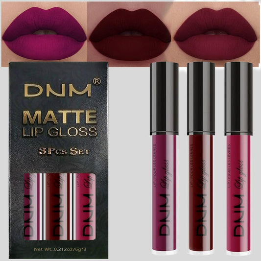 evpct 3Pcs Dark Red Purple Plum Matte Liquid Lipstick Sets for Women Matte Lip Stain Long Lasting Waterproof, Burgundy Blood Blue Red lipstick, Black Cherry Maroon Gothic 24 Hours Magic Lipsticks