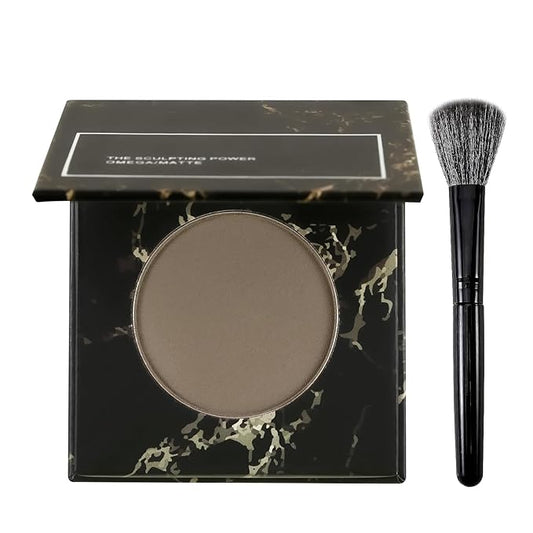 Gray Brown Contour Palette,Stereo Nose Side Shadow Matte Highlighting Shadow Finish Palette, Natural，Low Saturation Makeup Contour Face Palette