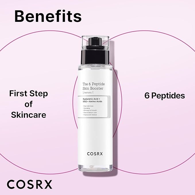 COSRX 6X Peptide Collagen Booster Toner Serum 150mL/5.07 Fl.Oz, Skin Renewal Boosting Facial Essence, Niacinamide & Hyaluronic Acid for All Skin Types, Korean Skincare, Paraben Free