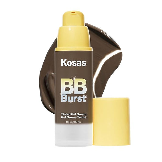 Kosas BB Burst Tinted Face Gel Cream - Supports Healthy Collagen, Smoothes Skin, Hydrates & Moisturizes - Lightweight Buildable Coverage - Rich Deep Neutral Olive 44, (1 Oz/30 ML)