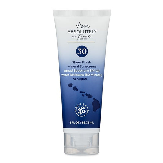 SPF 30 Mineral Sunscreen - Broad Spectrum Water Resistant Moisturizer Lotion For Body & Face - With Non-Nano Zinc Oxide, Vitamin E, & Antioxidants - Made in USA, 3 Oz