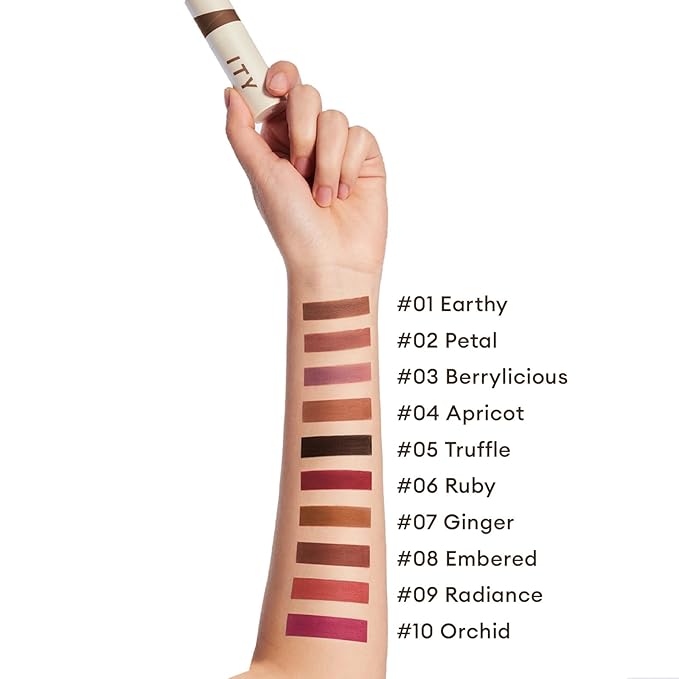 ITY Velvet Matte Finish Lip Stain-Mousse Textured Lip Clay, Red Shade, Conceals Lip Lines, Rich Pigment Lip Tint Lipsticks, 0.14 oz (4g) in Earthy, Ginger.