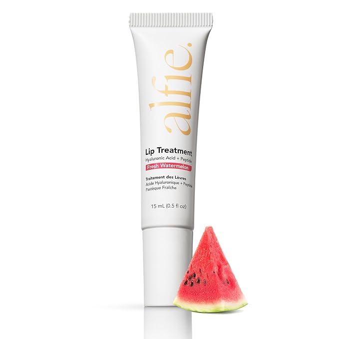 Alfie Hyaluronic Acid Lip Booster -Watermelon Flavor -15ml/0.5 Fl. Oz -Peptide Lip Treatment -Lip Plumper & Filler -Lip Serum & Moisturizer -Lip Volume Hydrating Treatment -Vegan Friendly, Non-Toxic