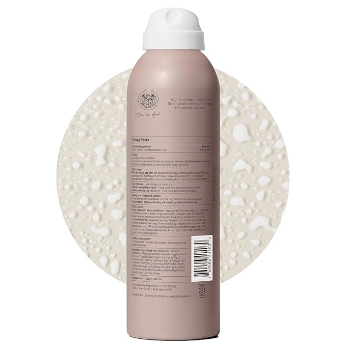 SPF 30 Mineral Sunscreen Spray - Non-Aerosol, Reef Safe, Zinc Sun Block w/ Natural Ingredients, No White Cast Sunscreen for All Skin Types