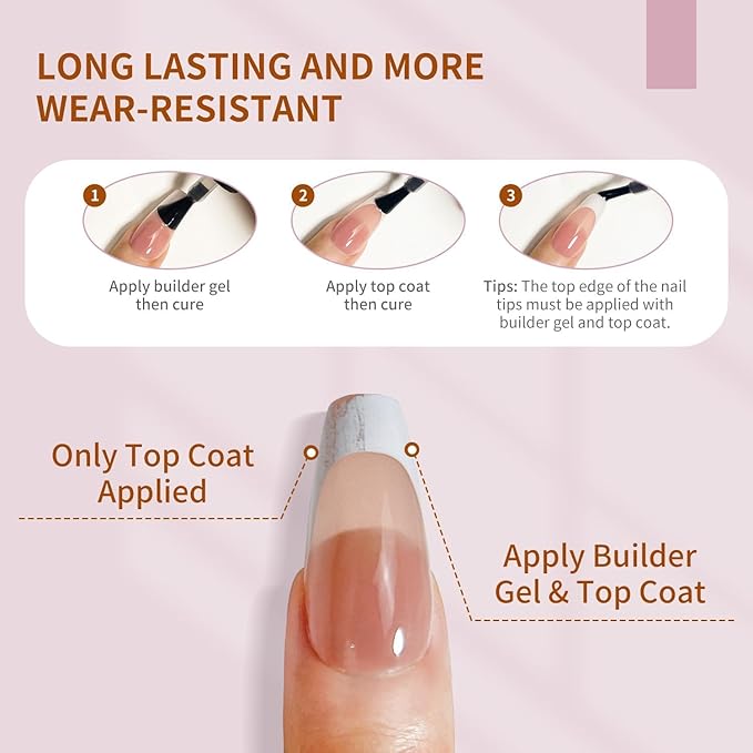 JODSONE Clear Builder Gel for Nails 16.5ml, Nail Strengthener Gel Polish for Thickening, Nail Extension, Apex Building, Repair and Long Lasting Nail Art Design Gift for Women