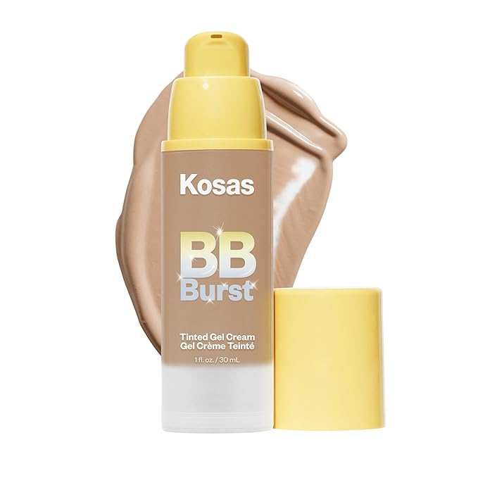 Kosas BB Burst Tinted Face Gel Cream - Supports Healthy Collagen, Smoothes Skin, Hydrates & Moisturizes - Lightweight Buildable Coverage - Medium Tan Neutral Cool 30, (1 Oz/30 ML)