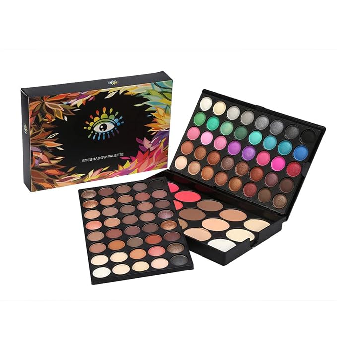 80 Colors Professional Eyeshadow Palette +15 Colors Blusher & Concealer Contour Eye Powder Makeup Cosmetic Set