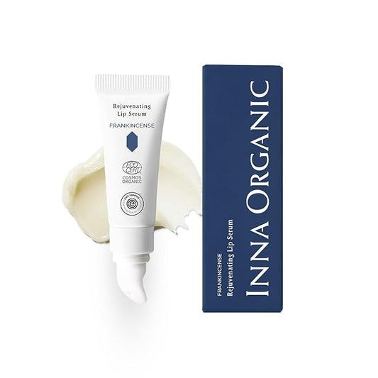INNA Organic Lip Serum, Moisturizing, Fine Line Care & 100% Vegan, EWG & COSMOS Certified | Frankincense Essential Oils Infused Skin Care | Luxury Clean Beauty