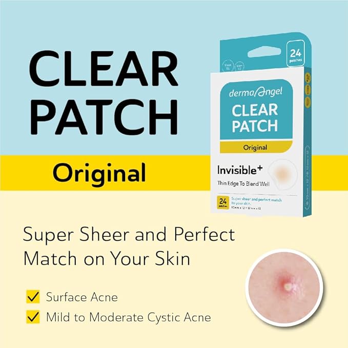 Invisible Pimple Patches for Cystic Acne - Ultra Thin Hydrocolloid Acne Patches & Zit Stickers, Cystic Acne Patch for Surface Blemishes - 48 Count - 2 Sizes Invisible Plus (Clear Patch)