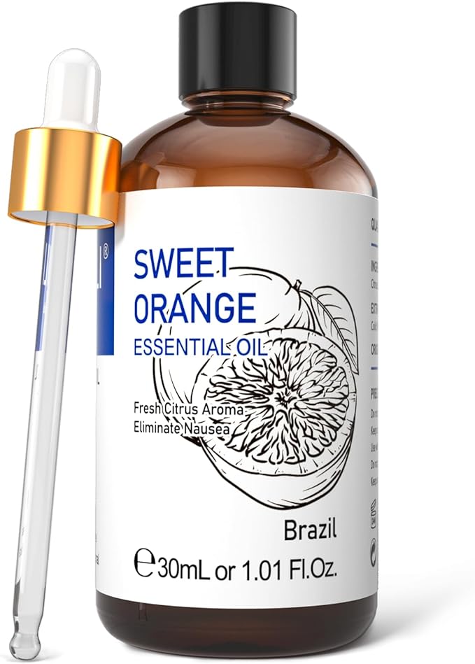 HIQILI 30ML Sweet Orange Essential Oil - Pure and Natural for Diffuser, Skin - 1 Fl Oz