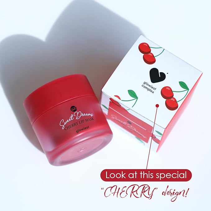 Sweet Dreams Lip Mask-Nourishing, Plumping and Hydrating Lip Balm | Ecofriendly Lip Sleeping Mask | Hyaluronic Acids + Vitamin C + Shea Butter + Antioxidants l Cherry- 0.7 oz