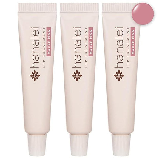 Hanalei Hydrating Lip Treatment Balm – Cruelty-Free, Paraben-Free Moisturizer for Severely Dry, Chapped Lips – Kukui Oil, Shea Butter & Grapeseed Oil –Mauve Pink Tint, Travel-Size 3-Pack (5g X 3)