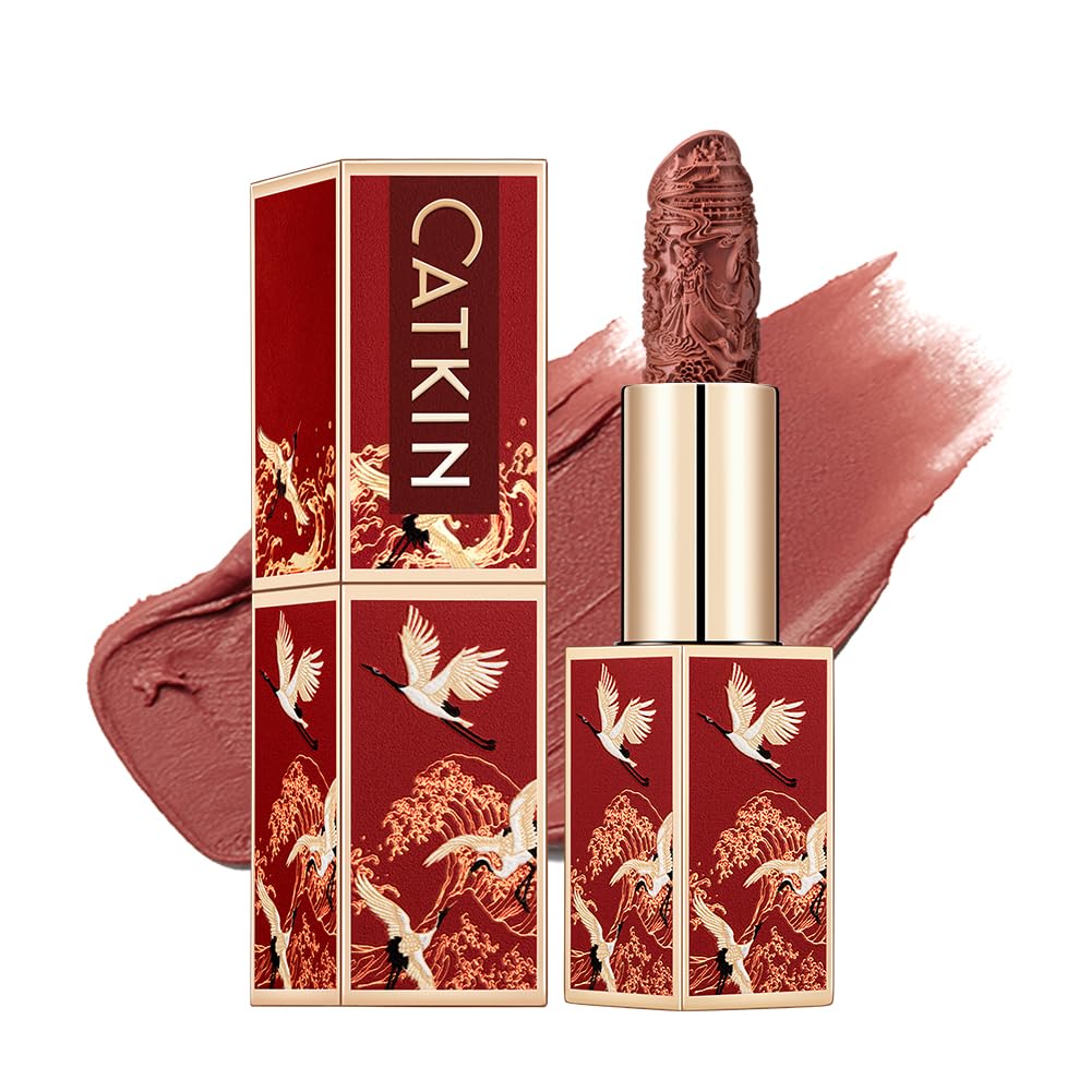 Catkin Semi-Matte Lipstick Hydrating High Impact Color Infused with Vitamin E and Avocado Oil Smooth Soft Texture Long Lasting Matte Finish 158