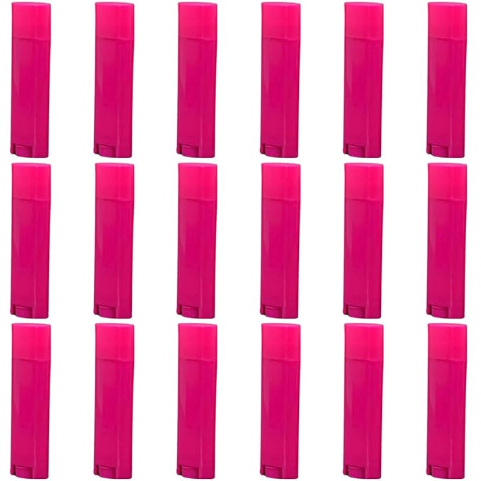 5ml 50Pcs Empty Oval Deodorant Lip balm Tubes Containers Twist-up Refillable Containers for Lipstick,Chapstick,Homemade Lip balm,DIY Deodorants(Hot Pink)