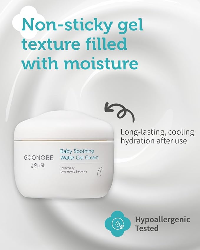 Sun Lotion SPF 40 & Baby Soothing Water Gel Cream - Zinc Oxide Mineral Sunscreen & Cooling Moisturizer - Korean Skincare for Babies Kids - Hypoallergenic Formula, 2.82oz & 3.38oz