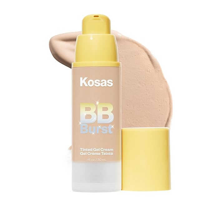 Kosas BB Burst Tinted Face Gel Cream - Supports Healthy Collagen, Smoothes Skin, Hydrates & Moisturizes - Lightweight Buildable Coverage - Light Medium Neutral Warm 20, (1 Oz/30 ML)