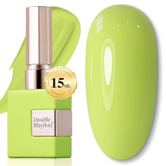 Double Rhythm Pastel Green Gel Polish Sheer Neutral Natural Light Milky Same Color Same Bottle 15ML Jelly UV Nail Art DIY at Home (Pale Green-A1410)