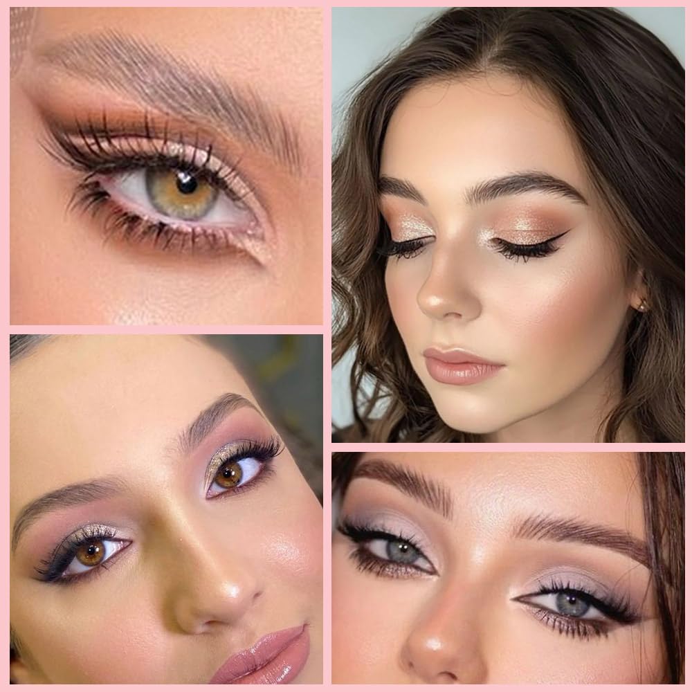 4Colors Eyeshadow Makeup Palette,Nude Gold Brown Natural Neutral Powde Eye Shadow Palette for Older Women,Long Lasting Naturing-Looking,Lightweight,Waterproof,Eye Makeup Kit Travel Size