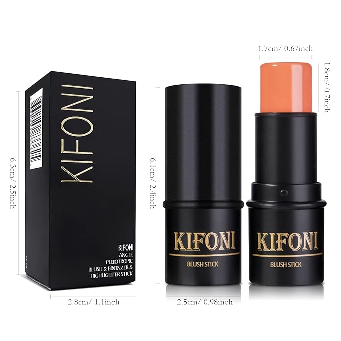 2 Pcs Cream Blush Stick Makeup Kit, Natural Shimmer & Matte Stick Blush Wand for Cheeks, Lightweight Blendable Silky Cream Blush Makeup -Matte Blush (#02 Soft Pink #03 Coral Orange)