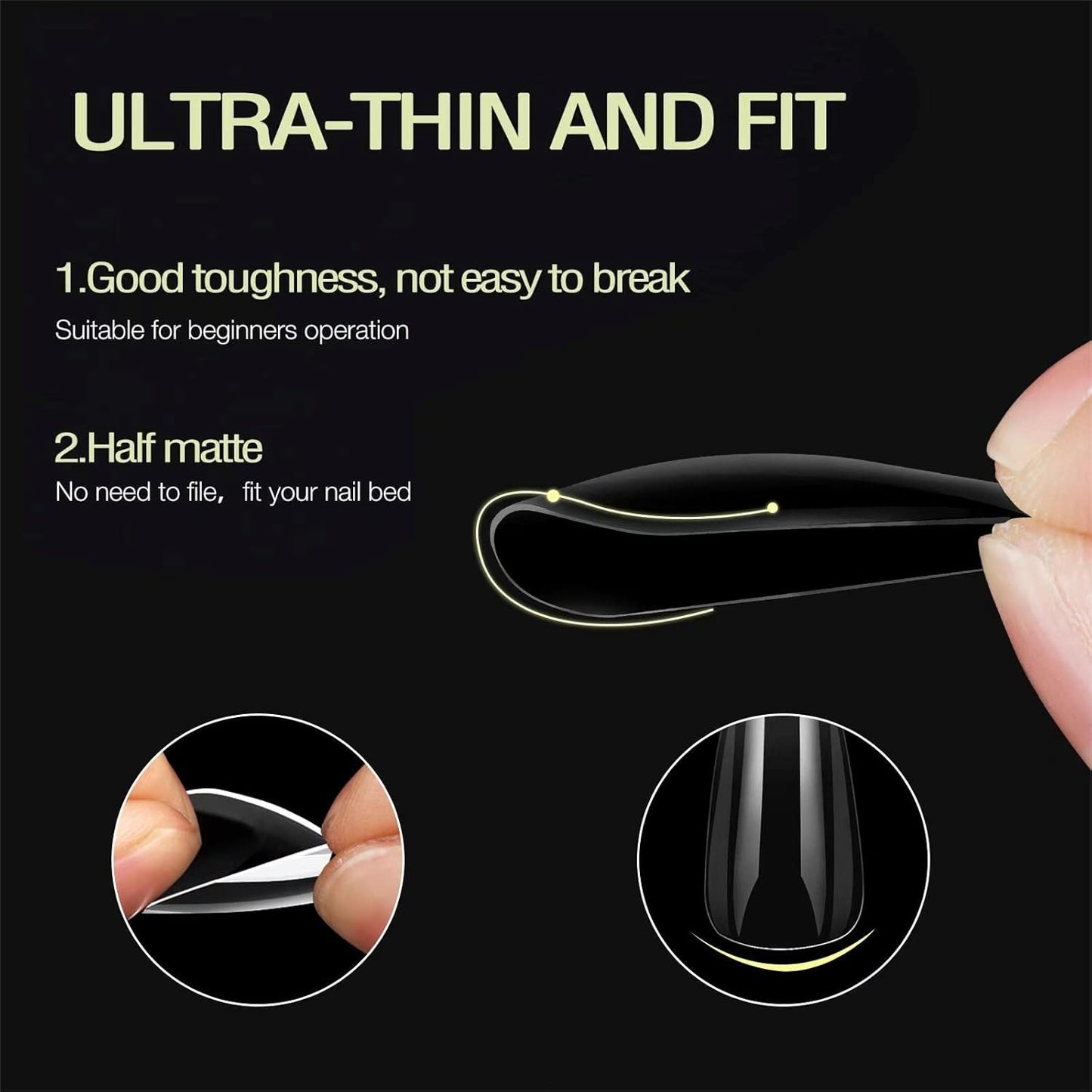 Stiletto Nail Tips,1000 PCS Artificial Full Cover Fake Nails Soft Gel Tips 10 Sizes with Box for Home DIY Nail Salon (Clear and Natural 5)