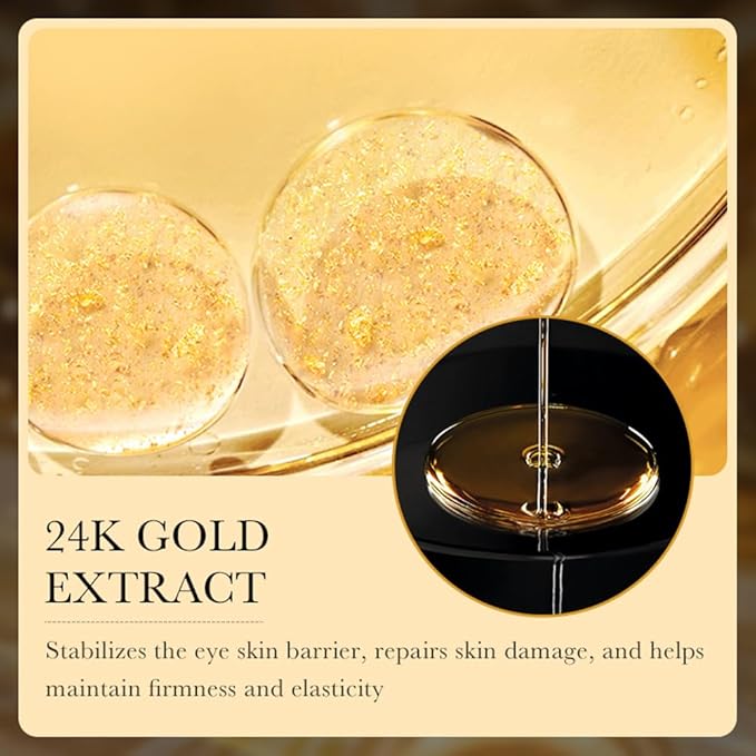 24K Gold Hyaluronic Acid Anti-Aging Multi-Effects Eye Cream - For Dark Circles & Fine Lines - With Hyaluronic Acid & Ingredient Gold, 1.4 Oz