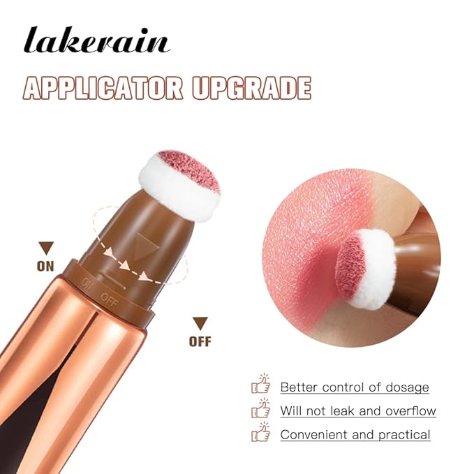 3 Pcs YU KUI LX Liquid Beauty Stick, Highlighter Makeup, Blush Stick, Liquid Highlighter, Contour StickMultifunctional Beauty Stick，Beauty Cream With Cushion Applicator (02#+04#+06#)