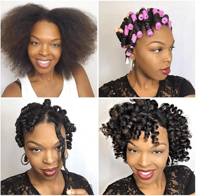 20pcs Women's Perm Rods Set for Natural Hair: 2 Sizes Cold Wave Hair Rollers for Curling and Styling All Hair Lengths - DIY Hairdressing Tools (Purple)