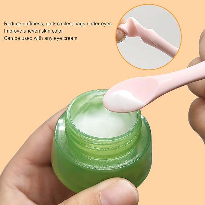 2pcs Eye Cream Applicator Stick,Jadestone Eye Massage Sticks Silicone Scoop Tool For Eye Anti Wrinkle Reduce Puffiness Fatigue Relief()