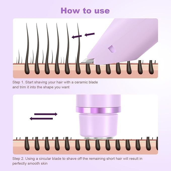 2025 New Bikini Trimmer for Women,Dermave Bikini Shaver,2-in-1 Electric Razors for Women(Purple)