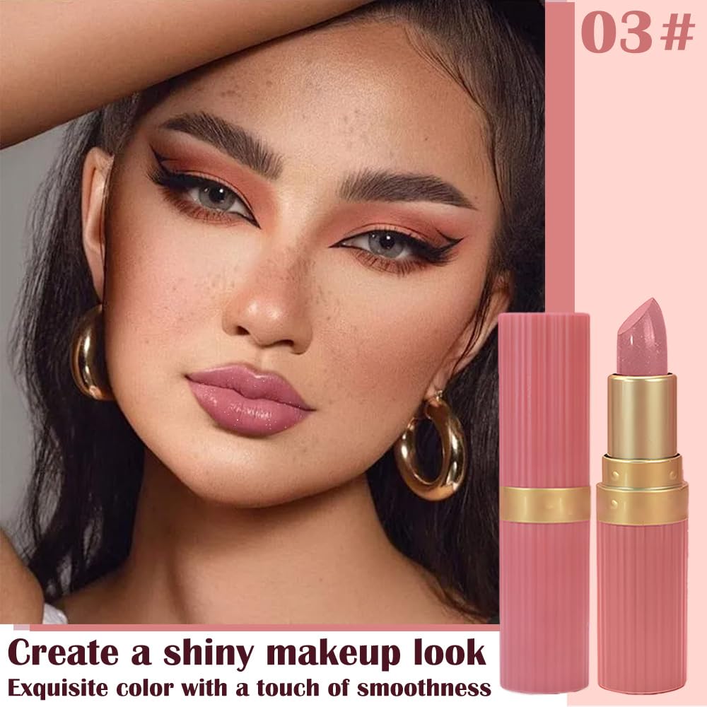 Pink Purple Metallic Lipstick for Women,Lightweight Shimmer Frosted Lipstick,Glitter Lip Gloss Stain Long Lasting Waterproof Smudge Proof 24 Hour Full Coverage Lip Makeup,Vegan