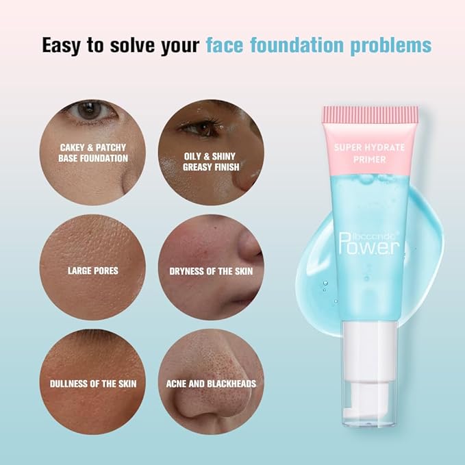 AKARY Gel-Based & Hydrating Face Primer For Smoothing Skin & Gripping Makeup with Vitamin C, Vitamin E, Retinol, Long-Wear Foundation Face Primer for Oil Control, Even Fine Lines, 0.81 Fl Oz, 04 Grape