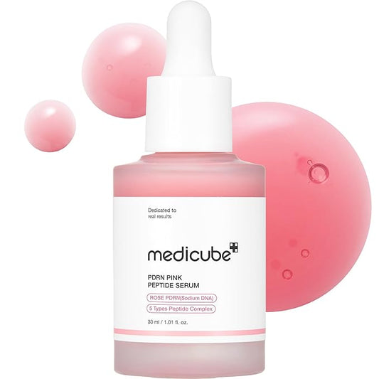 medicube PDRN Pink Peptide Serum, Pink glow serum, Peptide, Niacinamide, Hydrating & Moisturizing & Firming, Uneven Skin Tone, Korean Skincare | 1.01 fl.oz. (1.01 fl.oz., Rose PDRN (Vegan))
