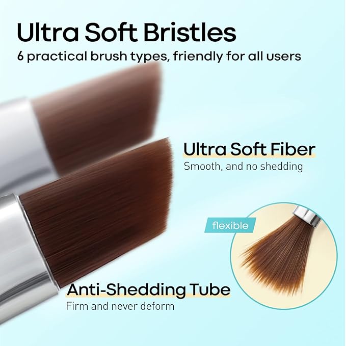 Modelones Nail Art Brushes Set, Nail Brush kit Gel Polish, Extension Gel, Liner, Carving, Apex Building, Dotting Pens Professional Tools for Drawing Painting 3D Design Salon & DIY Use