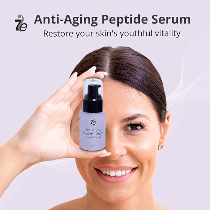 7E Wellness:Anti-Aging Peptide Serum, Anti-Wrinkle Copper Peptide Serum With Hyaluronic Acid & Polypeptides - Supports Collagen & Elastin Production | Brightening, Firming & Hydrating for Face